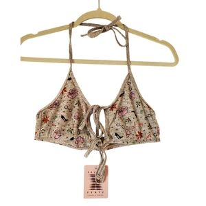 Savage X Fenty Tie Front Bralette Tis‎ The Savage Holiday Print Size Small NWT